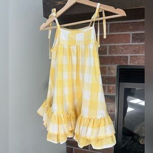 Nelly Madison Yellow Gingham Hannah Ruffle Dress - NWOT
